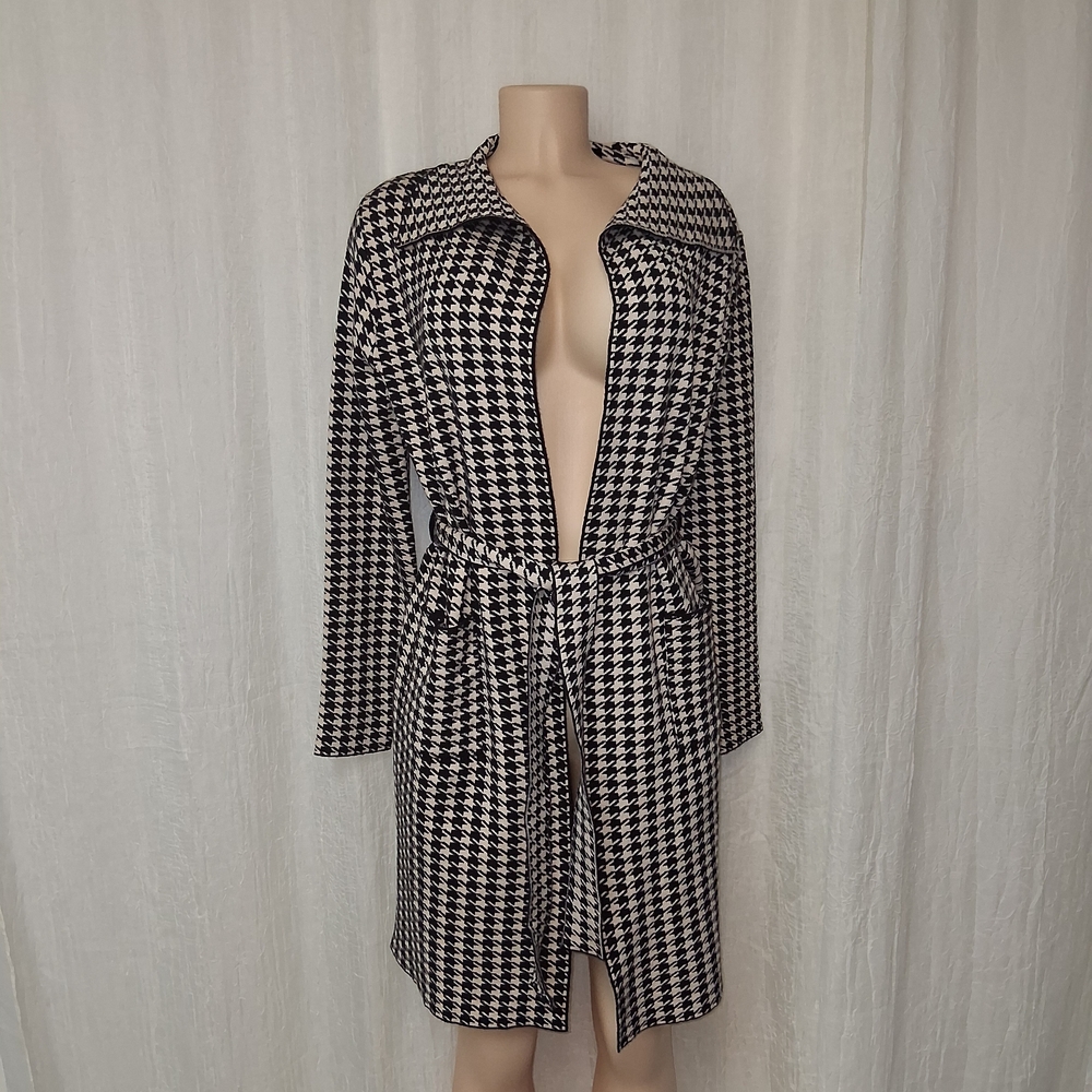 Rachel Zoe Black and White Houndstooth Jacket Women Size XS